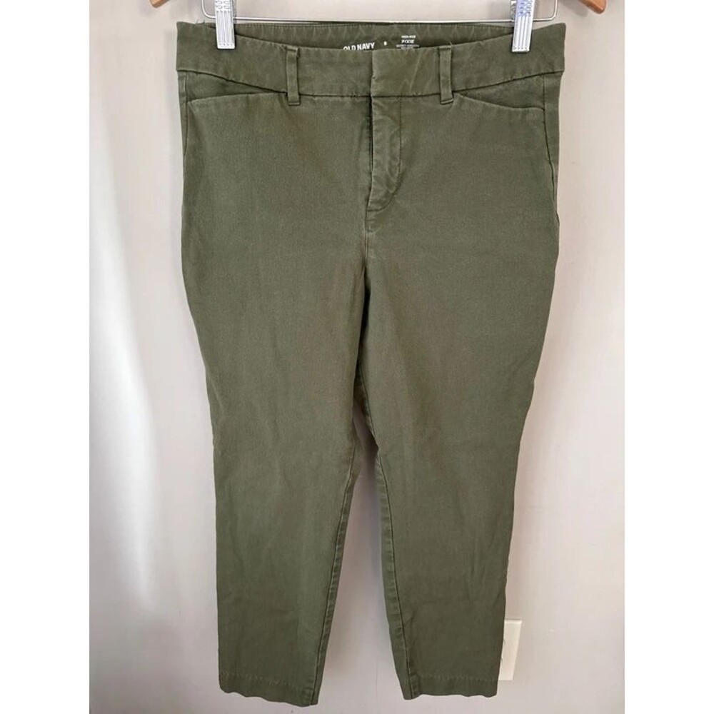 Old Navy High-Rise Pixie Pants Olive Green Size 8